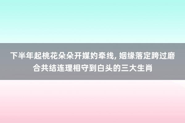 下半年起桃花朵朵开媒妁牵线, 姻缘落定跨过磨合共结连理相守到白头的三大生肖