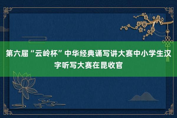 第六届“云岭杯”中华经典诵写讲大赛中小学生汉字听写大赛在昆收官