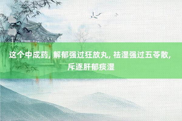 这个中成药, 解郁强过狂放丸, 祛湿强过五苓散, 斥逐肝郁痰湿