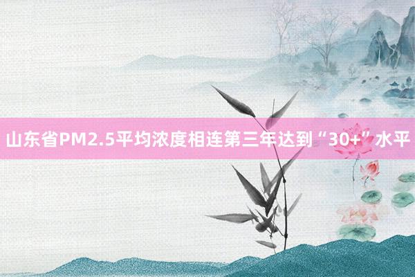 山东省PM2.5平均浓度相连第三年达到“30+”水平