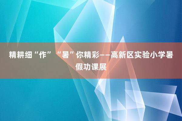 精耕细“作” “暑”你精彩——高新区实验小学暑假功课展